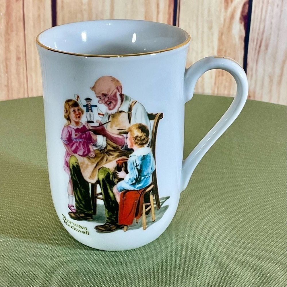 Norman Rockwell Collectible Mug "The Toy Maker" VTG Americana Nostalgia 1982